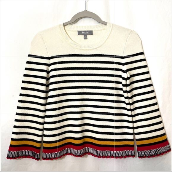 Marled Reunited Clothing Cream Striped Sweater - Picture 11 of 11